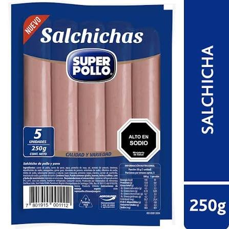 Salchichas de Pollo 5 unidades 250 g