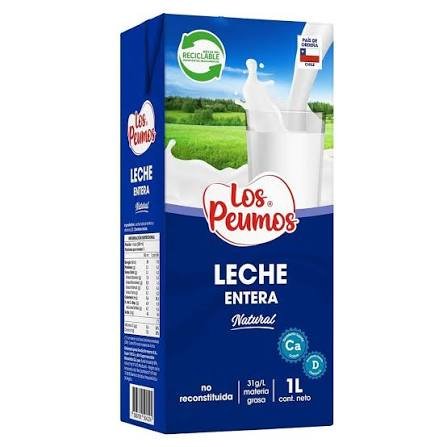 Leche entera Los peumos 1l